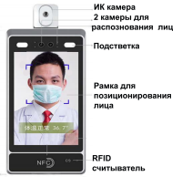 Считыватель RFID карт-измеритель температуры с распознованием лиц  
