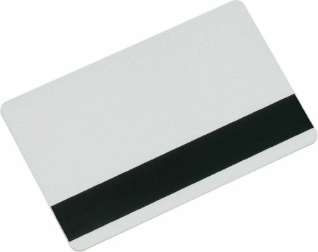 Заготовка для пластиковой карты, ПВХ, белая, ламинированная, с магнитной полосой 300 Ое, 86х54х0,76 мм
